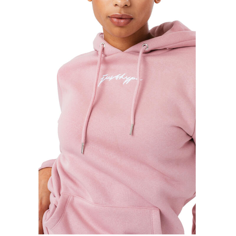 Női kapucnis pulóver, Justhype Scribble Logo Hoodie, rózsaszín