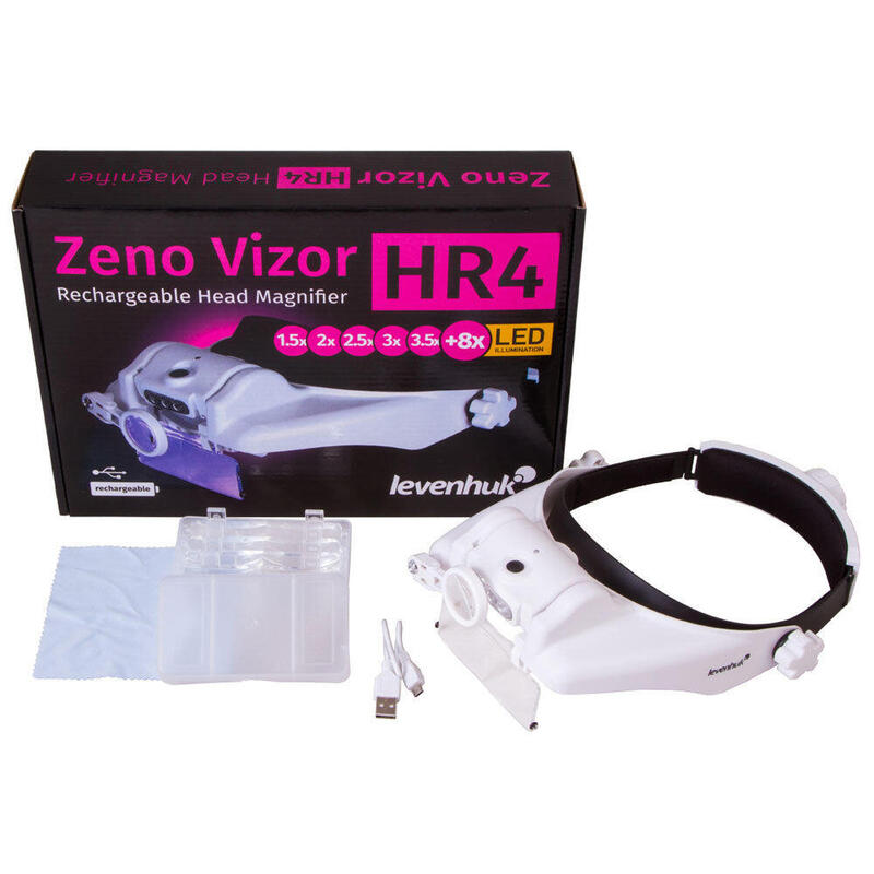 Lupa de cabeza recargable Zeno Vizor HR4 Levenhuk