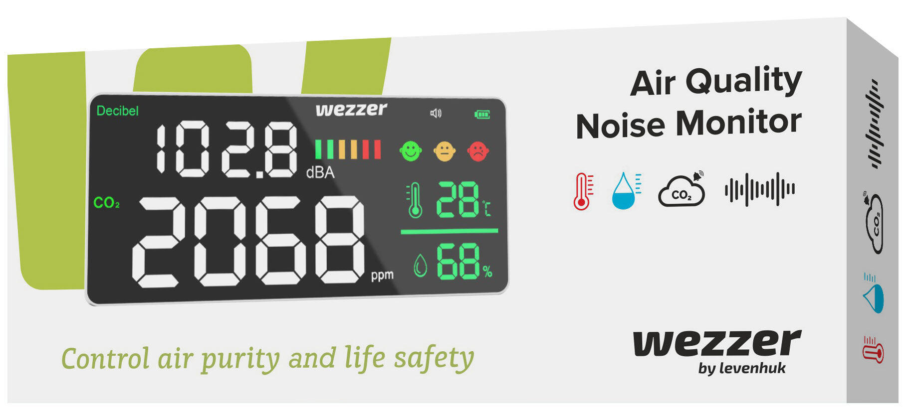Monitor della qualità dell'aria e del rumore Wezzer Air PRO CN20 Levenhuk 3/5