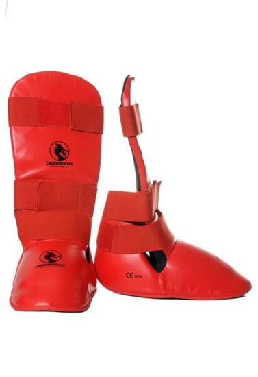Rote Karate Kontakt Schienbeinschoner & Fußschutz