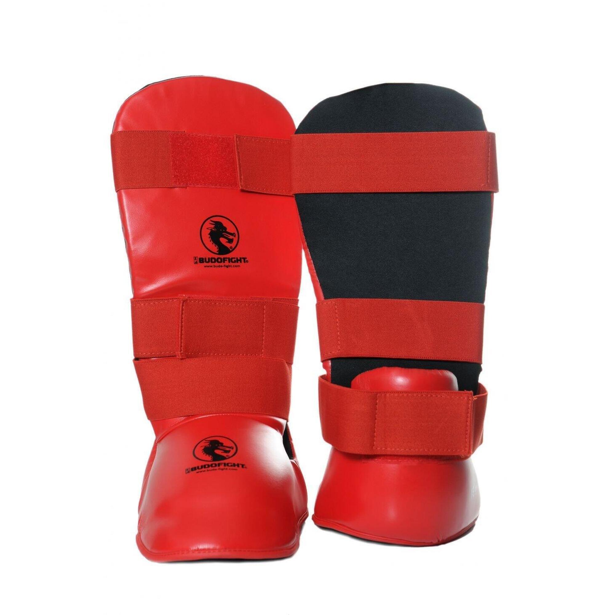 Rote Karate Kontakt Schienbeinschoner & Fußschutz 3/4