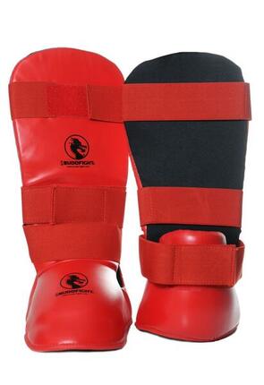 Rote Karate Kontakt Schienbeinschoner & Fußschutz
