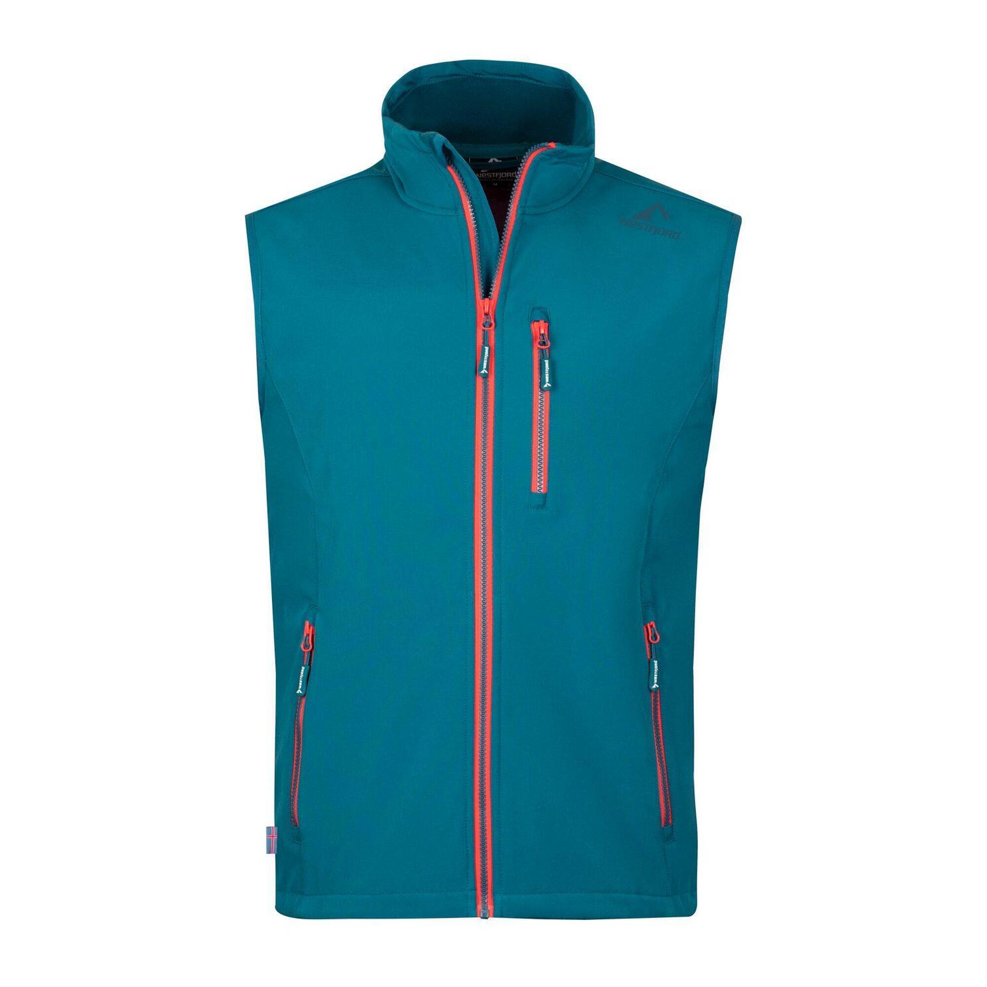 Eldfjall men's vest petrol blue/red