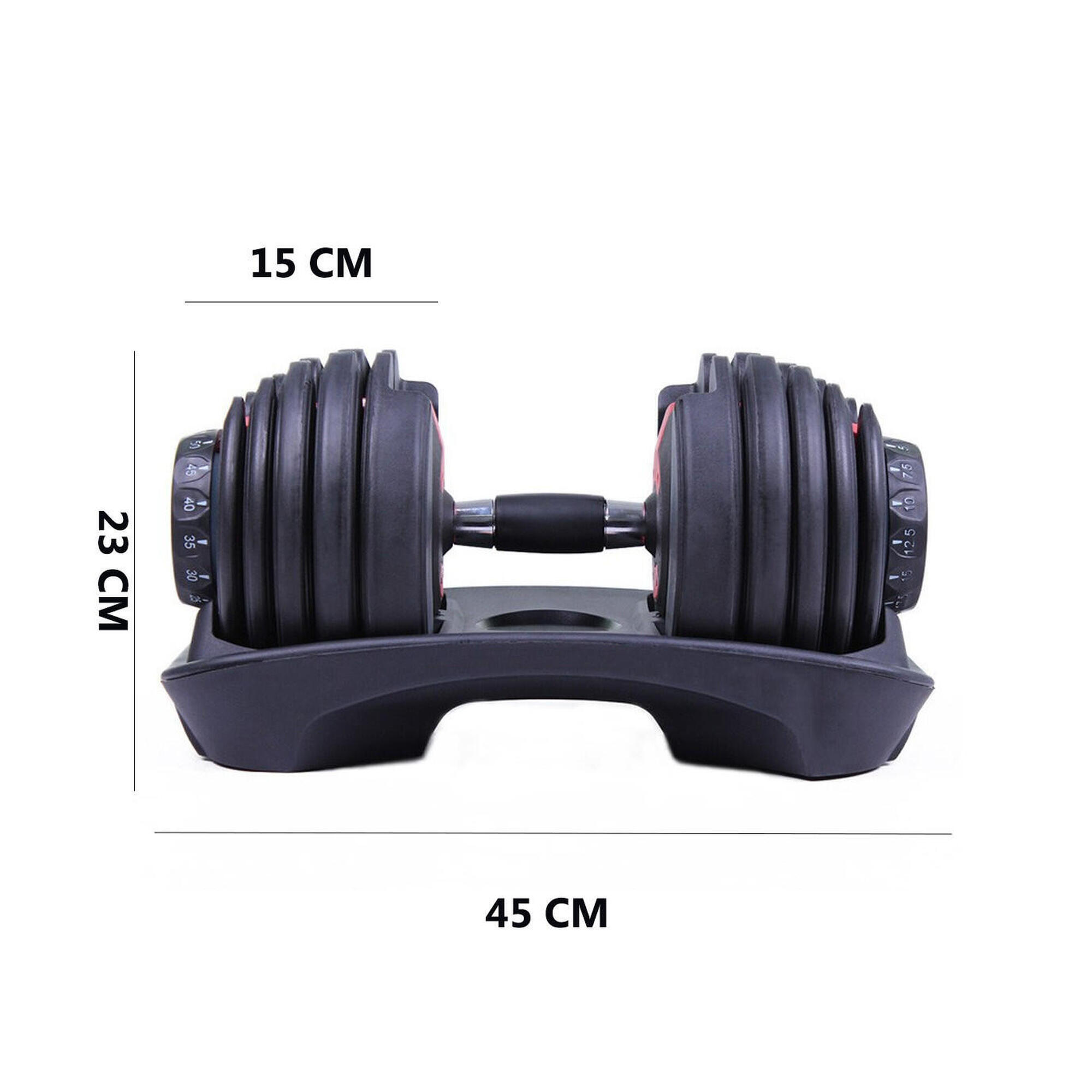 2 Mancuernas Ajustables Power 2,5-24 kg (Par) con Base de Almacenamiento 4/5