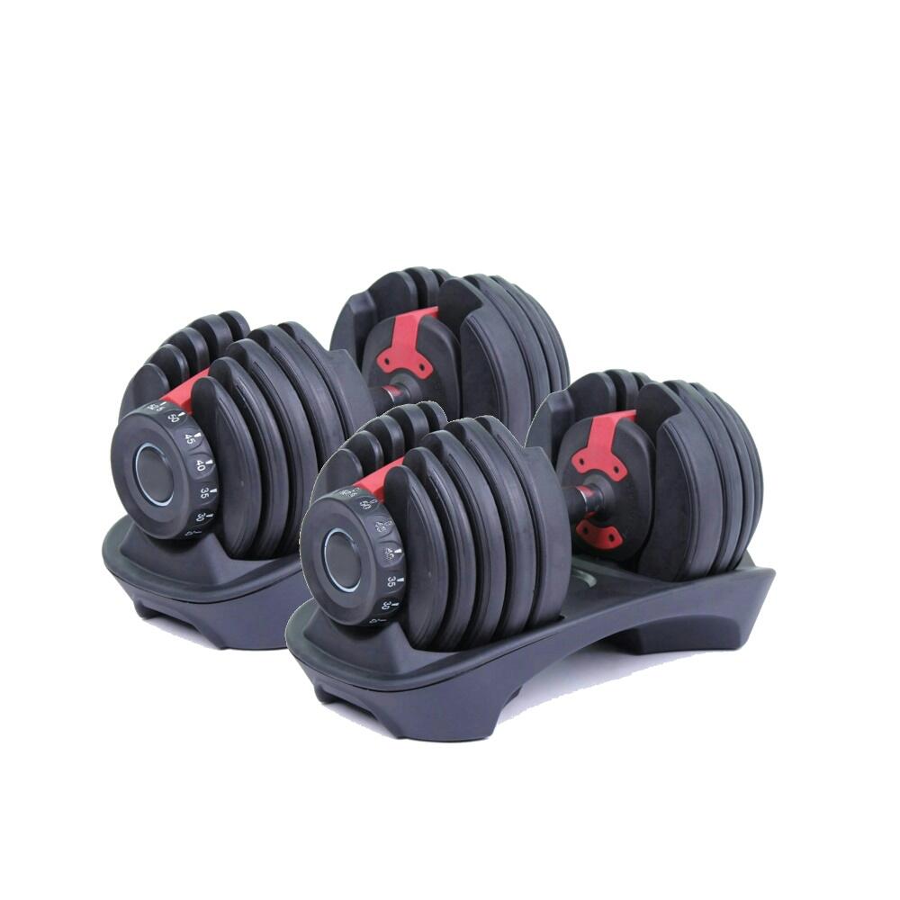 OZIO FITNESS 2 Mancuernas Ajustables Power 2,5-24 kg (Par) con Base de Almacenamiento