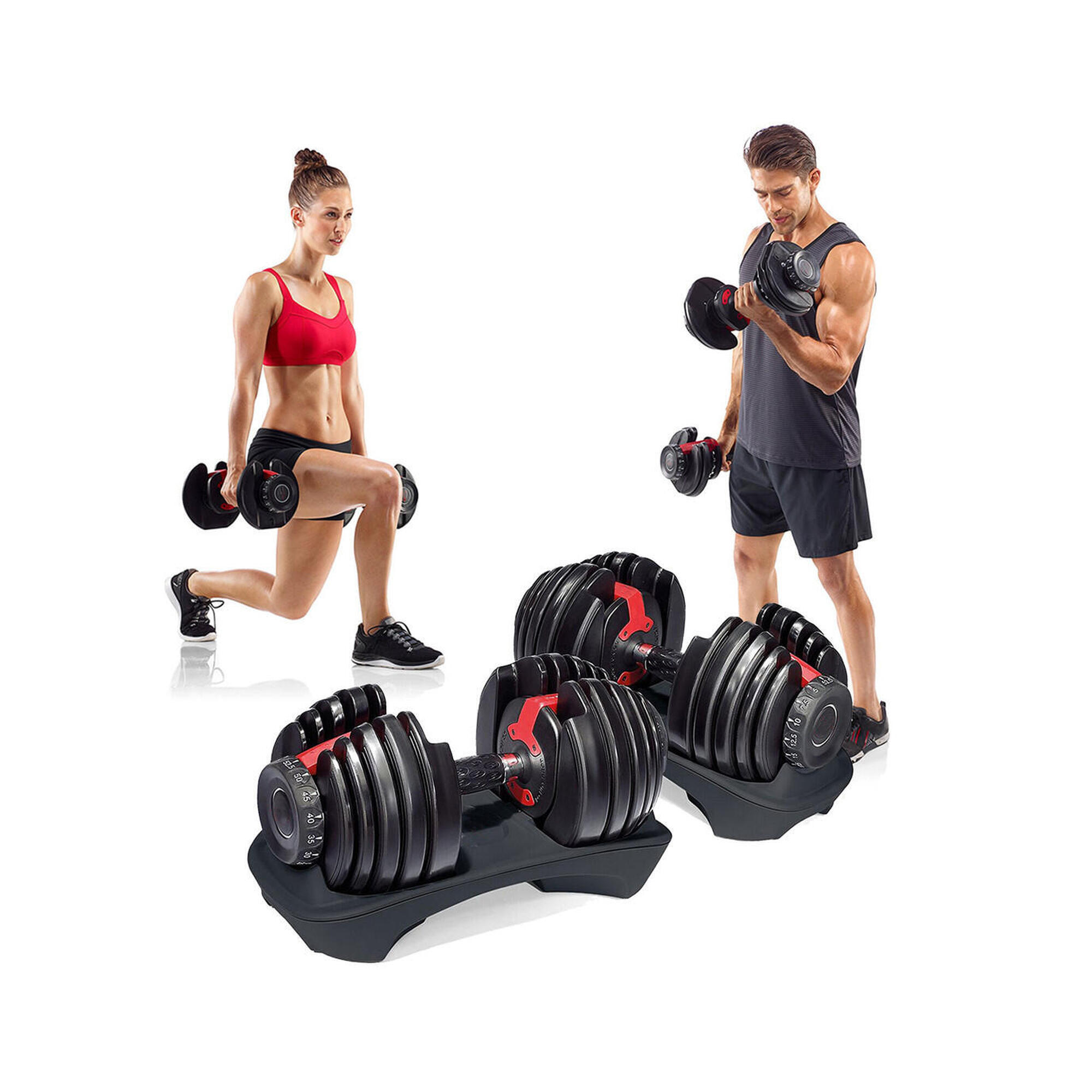 2 Mancuernas Ajustables Power 2,5-24 kg (Par) con Base de Almacenamiento 3/5