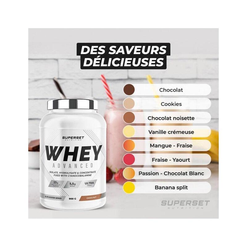 100% WHEY PROTEINE ADVANCED (900gr) | Vanille Crémeuse