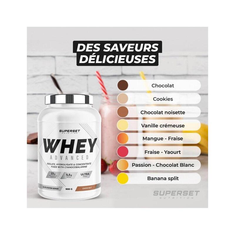 Whey protéine | 100% WHEY PROTEINE ADVANCED (900gr) | Vanille Crémeuse