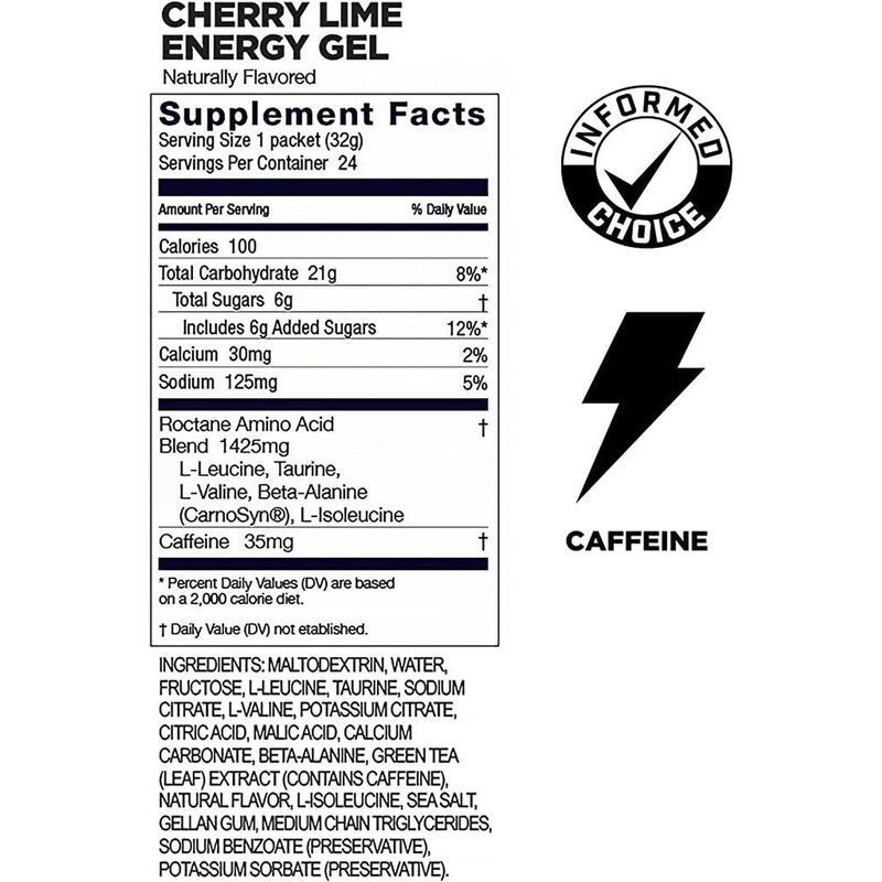 Roctane Ultra Endurance Energy Gel (4 packs) - Cherry Lime