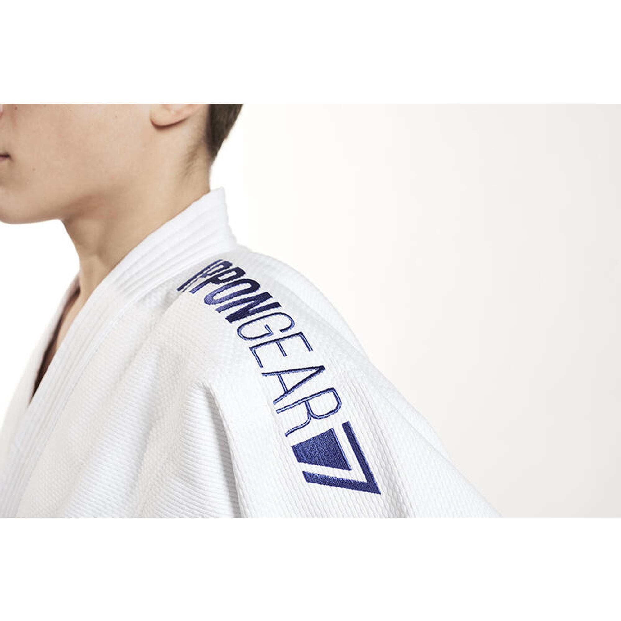 Kimono  Future 2.0   Alb cu broderie albastra Ippon Gear