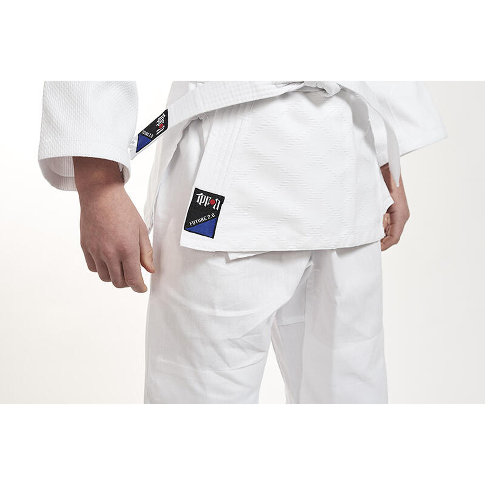 Kimono  Future 2.0   Alb cu broderie albastra Ippon Gear