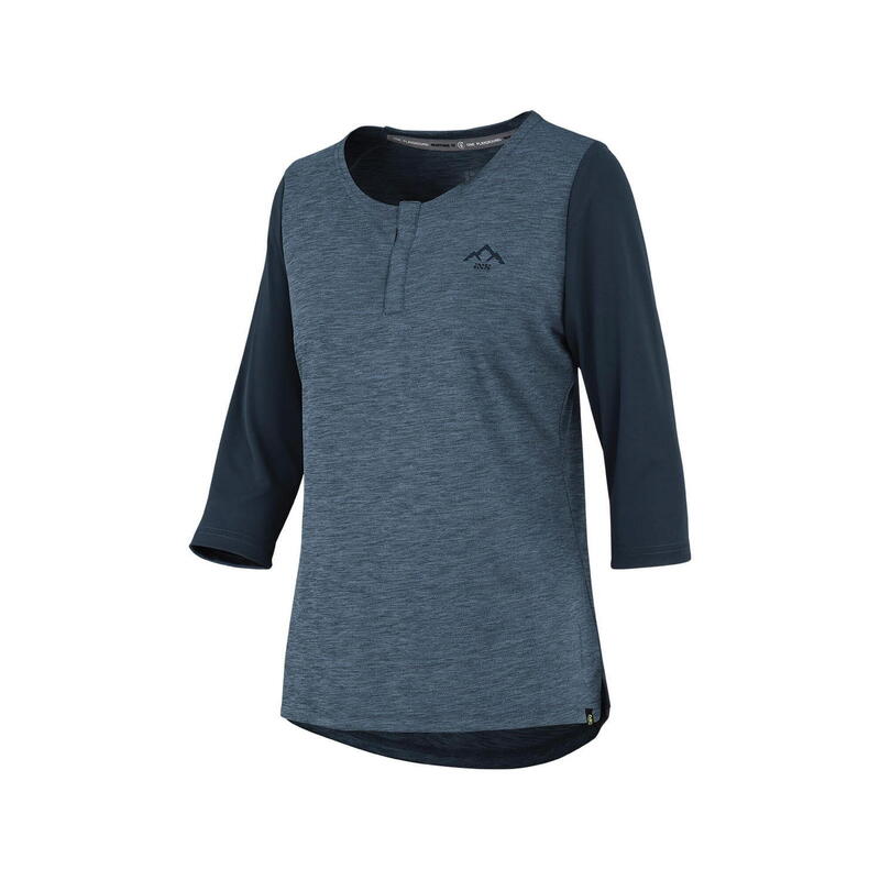 Maillot de vélo manches longues femme Carve X Women Henley bleu