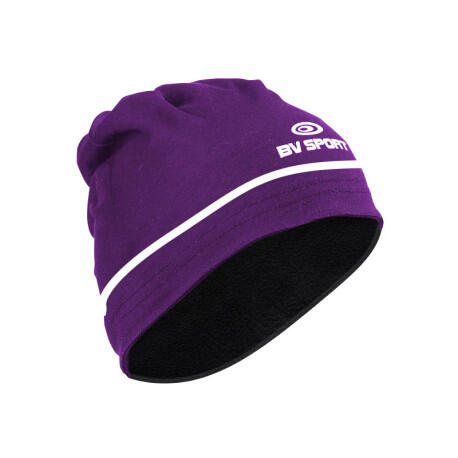 Bonnet-tour de cou hiver violet/blanc - Mix