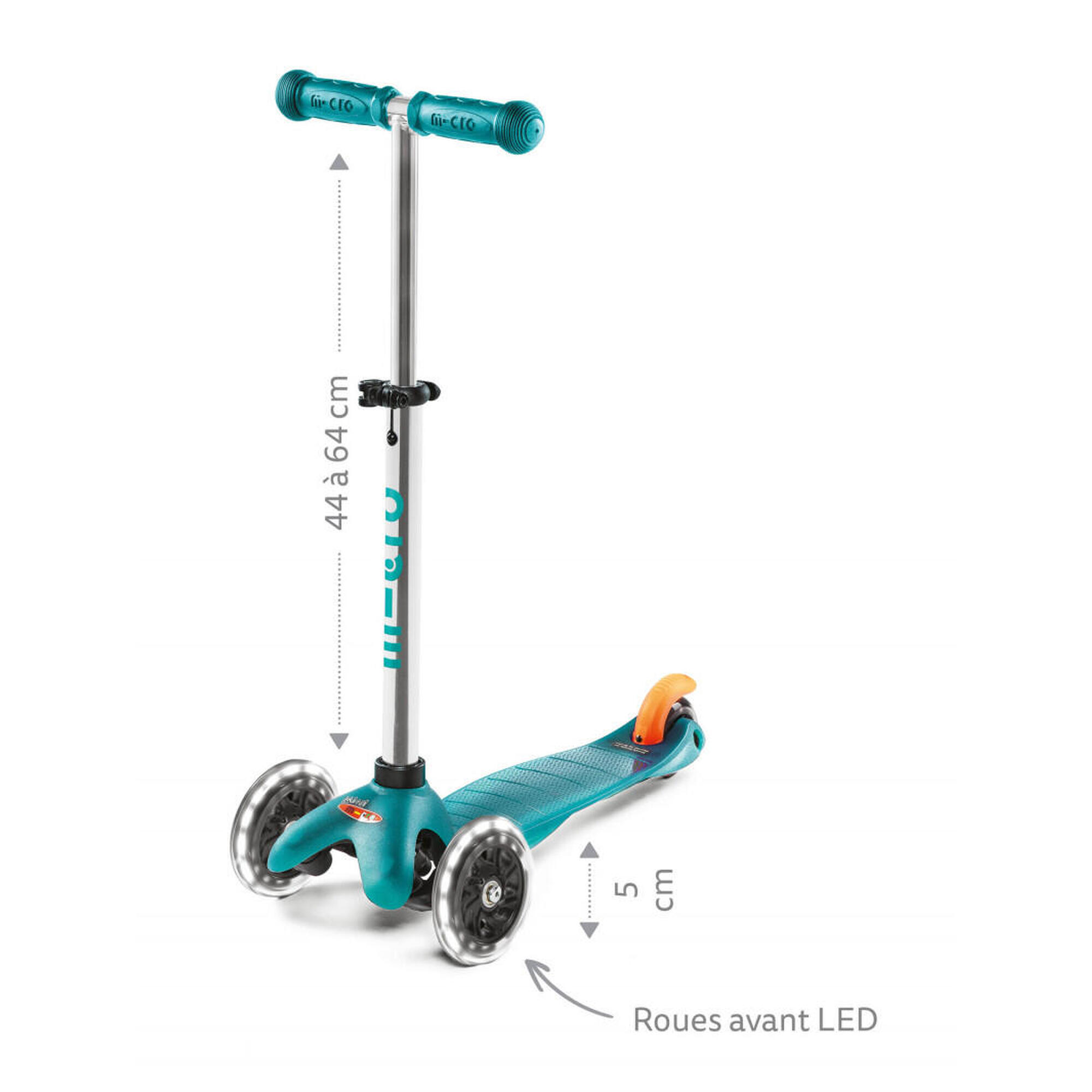 Trottinette 3 roues Mini Micro Plus LED rose