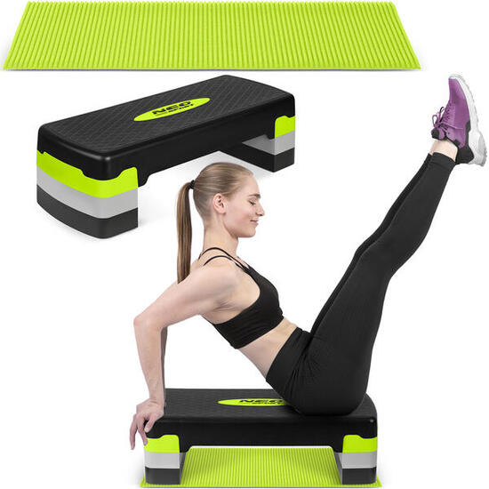 Fitness Stepbank 68x28x10/15/20cm - Grün