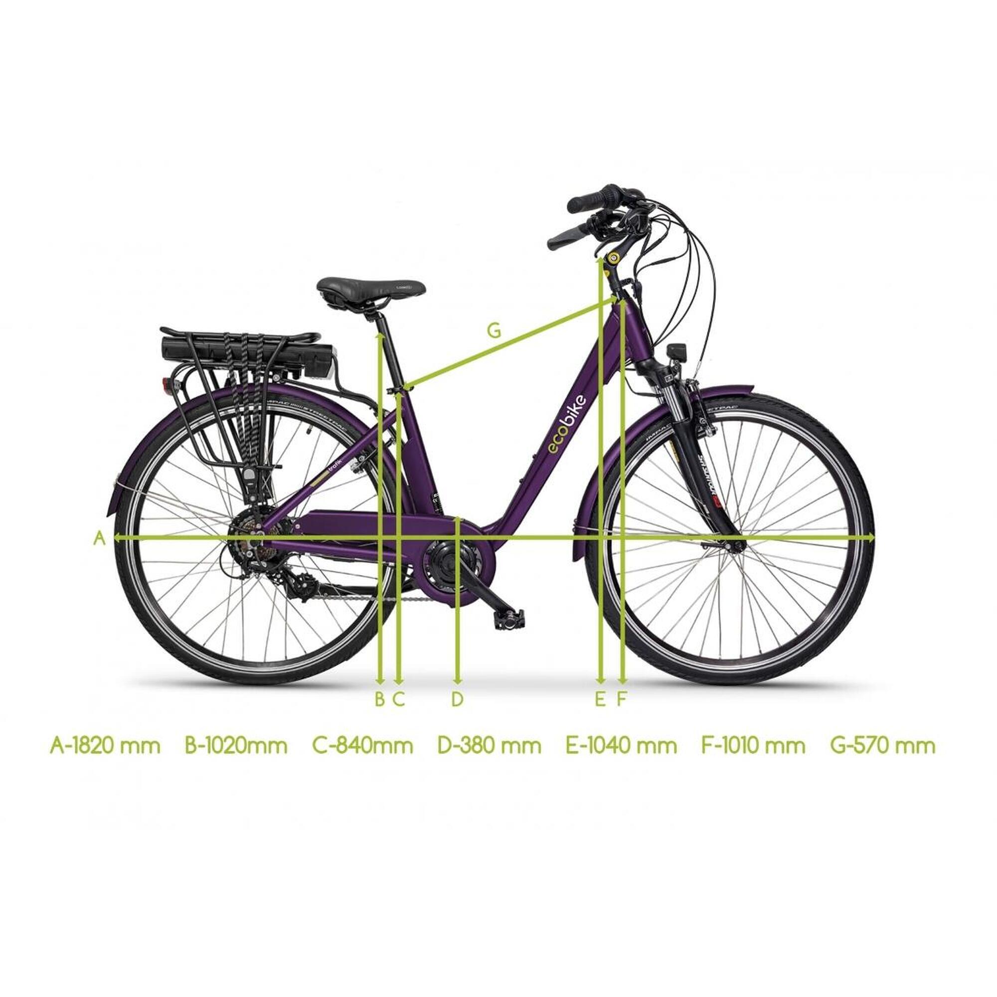 Bicicleta el ctrica Ecobike Trafik Violet 13Ah Decathlon