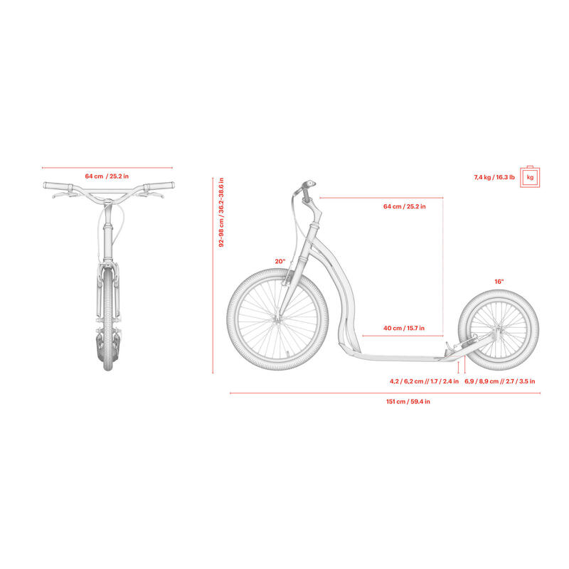 Trottinette sportive de route pour adultes "Rodstr" Yedoo