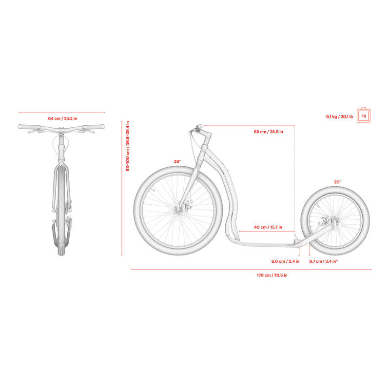 Trottinette sportive de route pour adultes "Trexx Disc" Yedoo