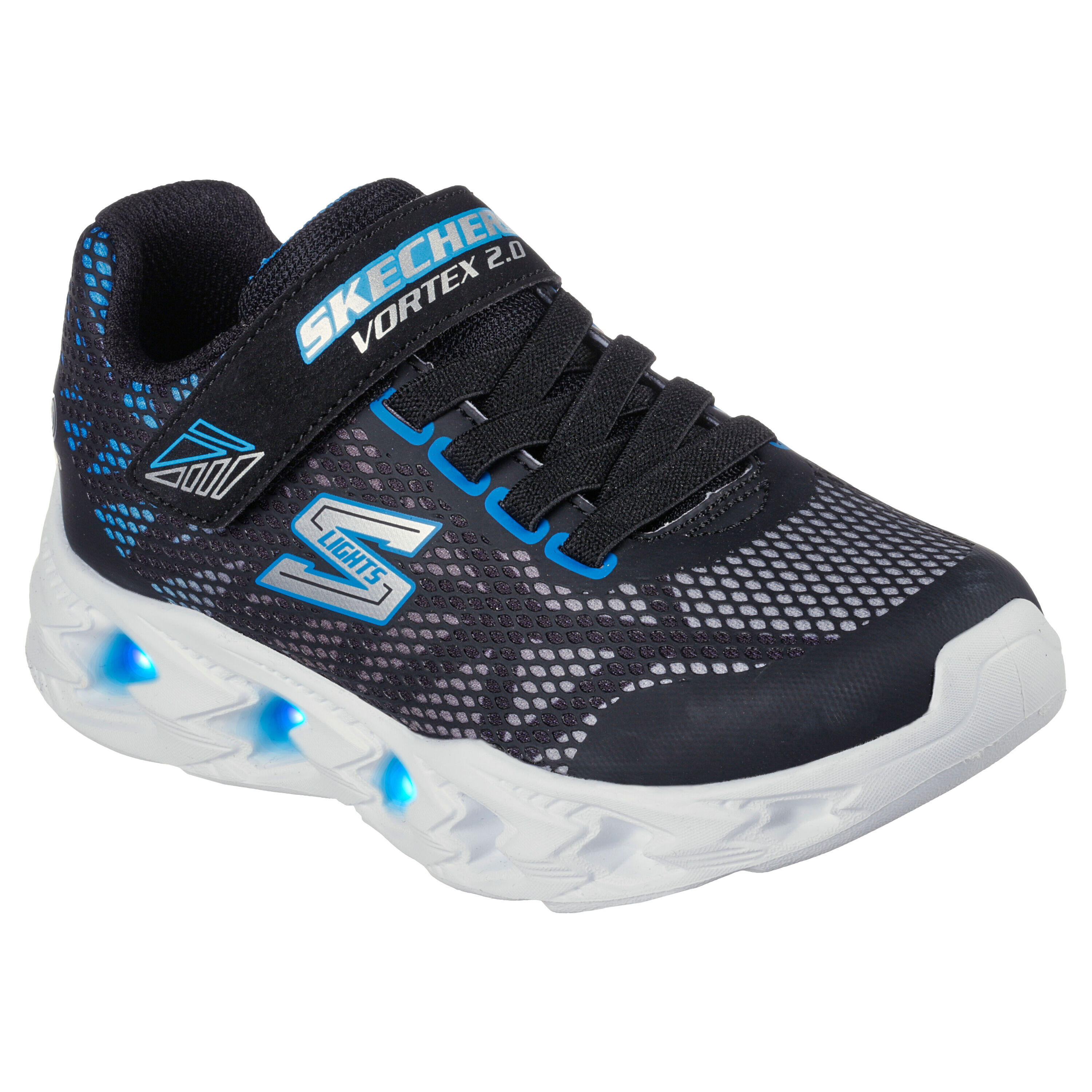 SKECHERS Kids VORTEX 2.0 Sneakers Noir / Bleu / Argentin 3/5