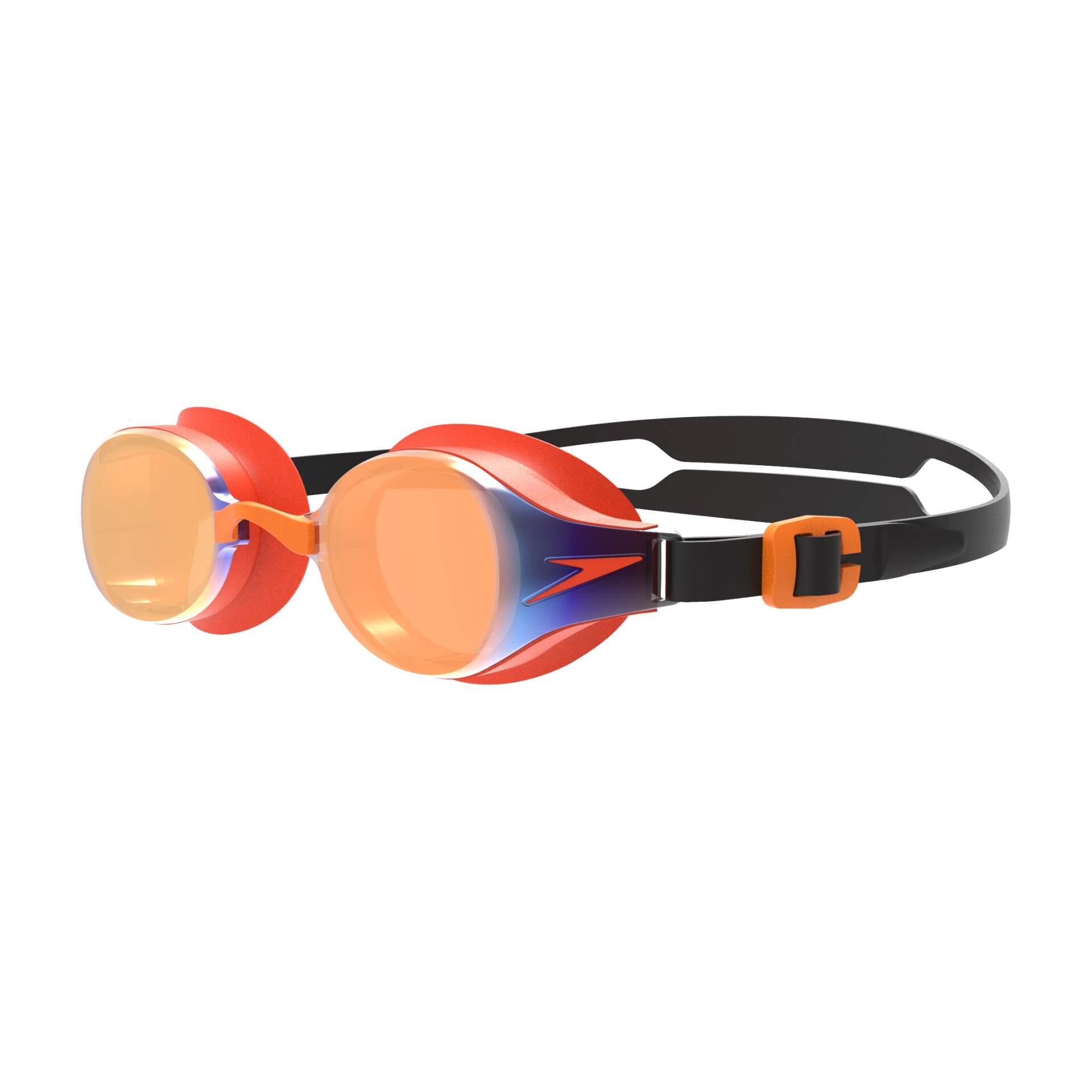 Speedo Hydropulse Mirrored Junior Goggles - Black/Mango/Gold 3/4