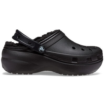 Crocs Zuecos Crocs Classic Platform Lined Clog Black Mujer