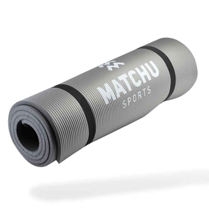Fitnessmatte - Yogamatte - Gymnastikmatte - 180 cm x 60 cm x 9 mm - Grau