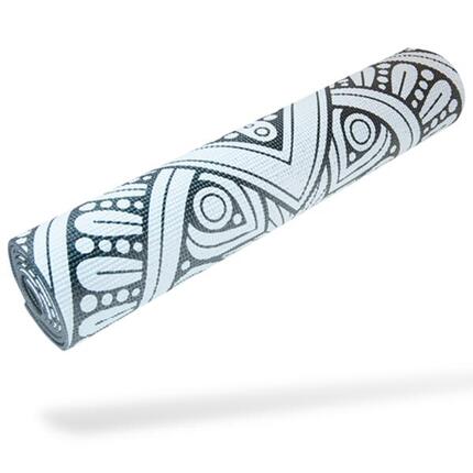 Tapis de yoga - Tapis yoga - Accessoire yoga - 0.6 cm - Blanc/Noir