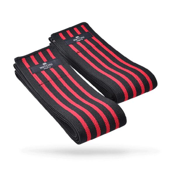 Knee wraps - Zwart/rood - Elastisch textiel