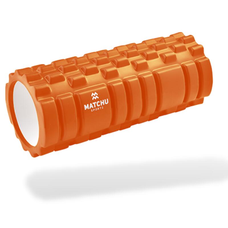 Foam roller / massage roller / fitness roller  33cm - Ø 14cm - oranje