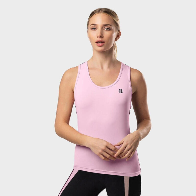Kobieta Fitness Damska koszulka tank top Impact SIROKO Cukierkowy Róż