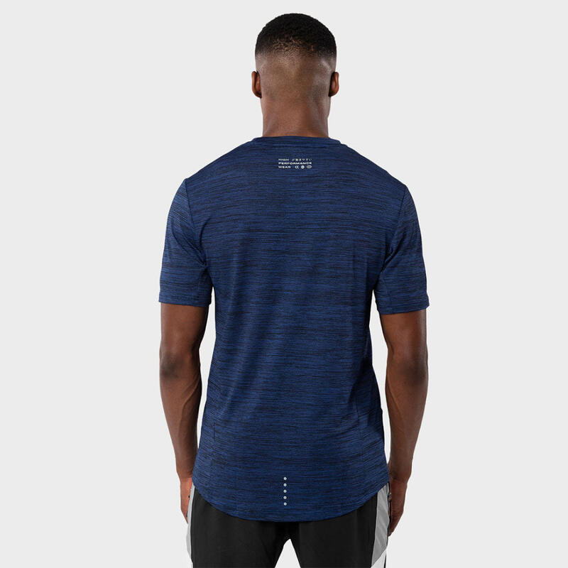 Kurzärmeliges T-Shirt Fitness SIROKO Endurance Marineblau Herren