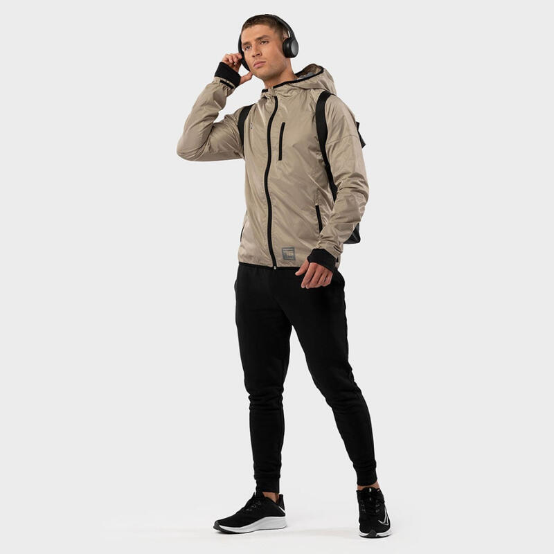 Veste coupe-vent homme Fitness Ultra Runner Beige