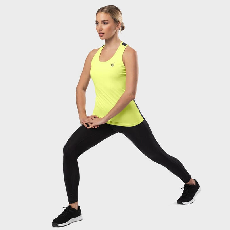 Camisola de alças para mulher Fitness Core SIROKO Amarelo Limão