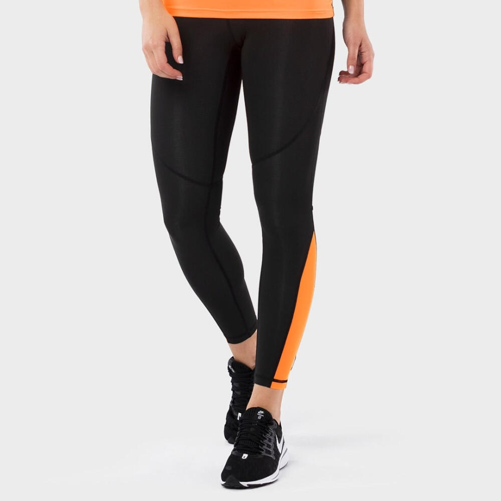Siroko - Leggings Sport Taille Mi-haute Fitness Femme Fit Max Noir - Legging - Noir|orange - 48 Xl - Decathlon