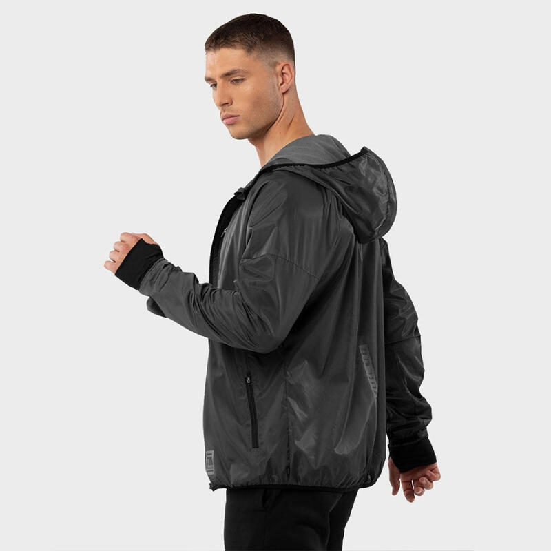 Herren Fitness windjacke für Highlight SIROKO Graphitgrau