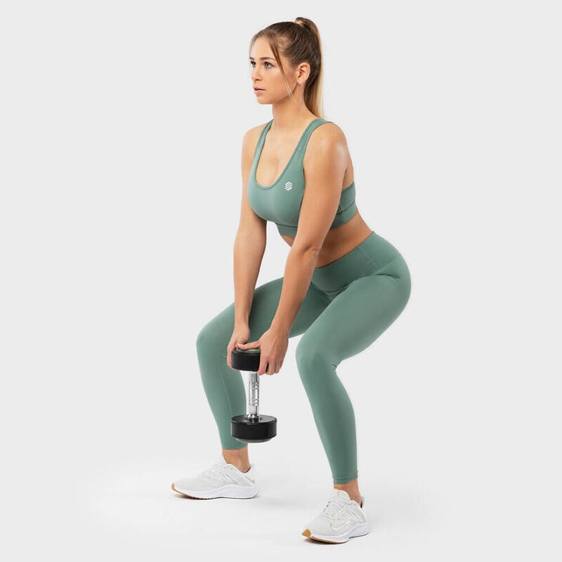 Mallas deportivas de talle medio fitness Mujer Complex SIROKO Verde Ceniza