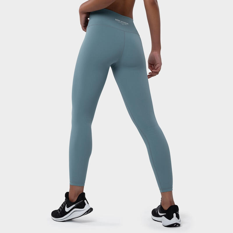 Damen Fitness Trainingsleggings mit mittelhohem Bund Finish SIROKO Ozeanblau