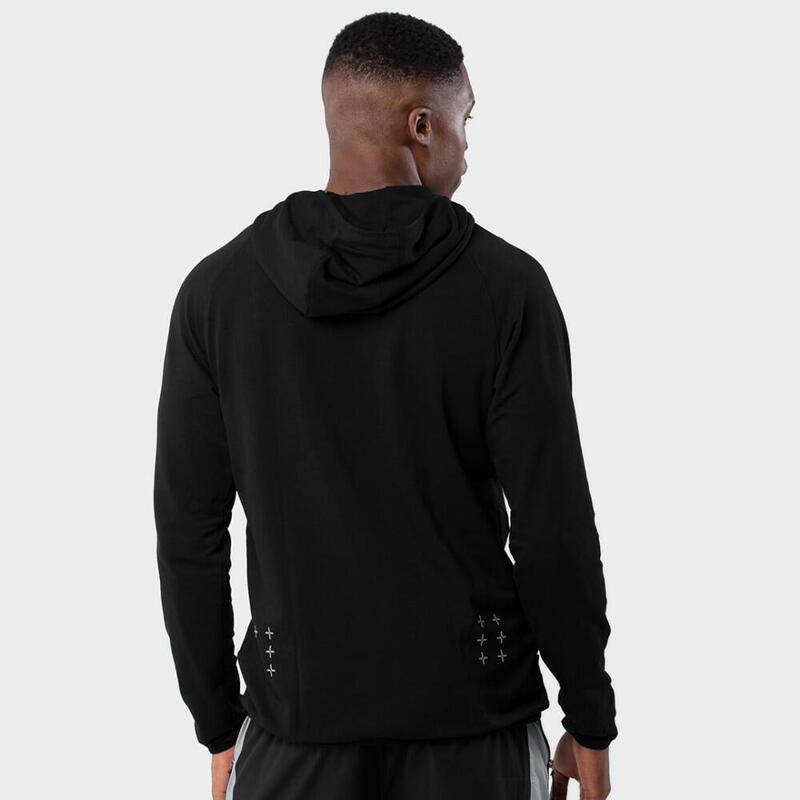 Heren Fitness hoodie Black Square SIROKO Zwart