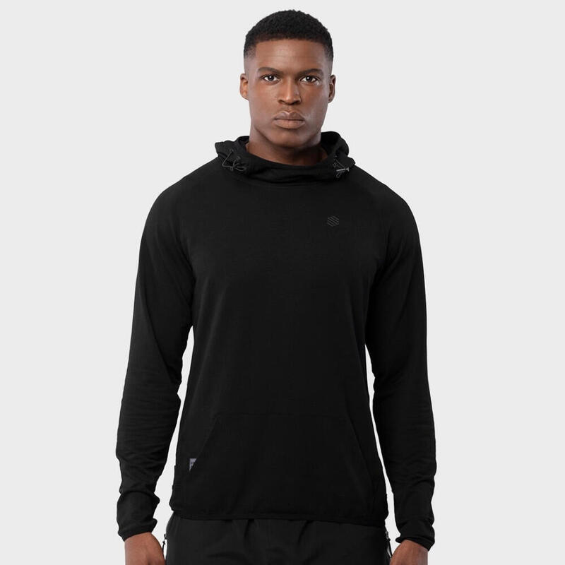 Heren Fitness hoodie Black Square SIROKO Zwart