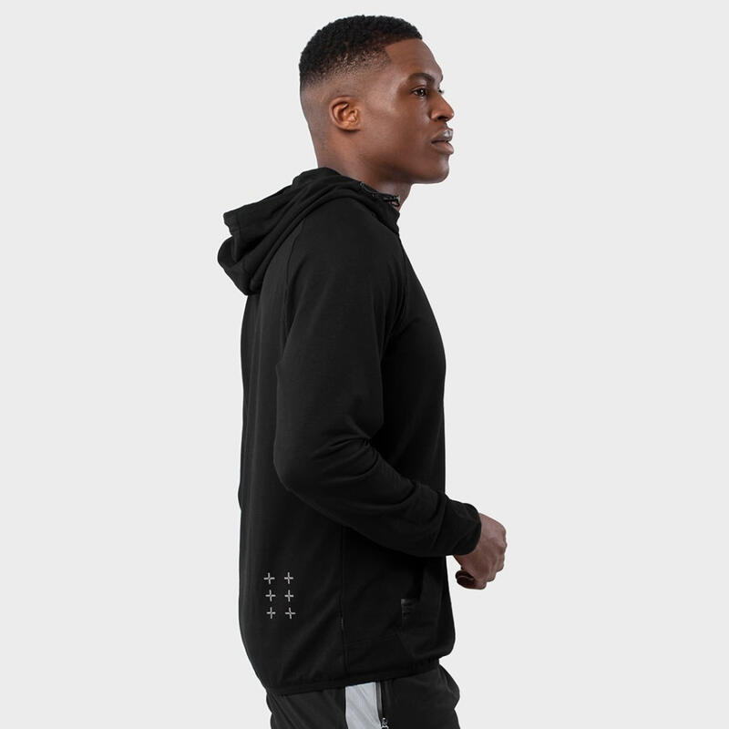 Heren Fitness hoodie Black Square SIROKO Zwart