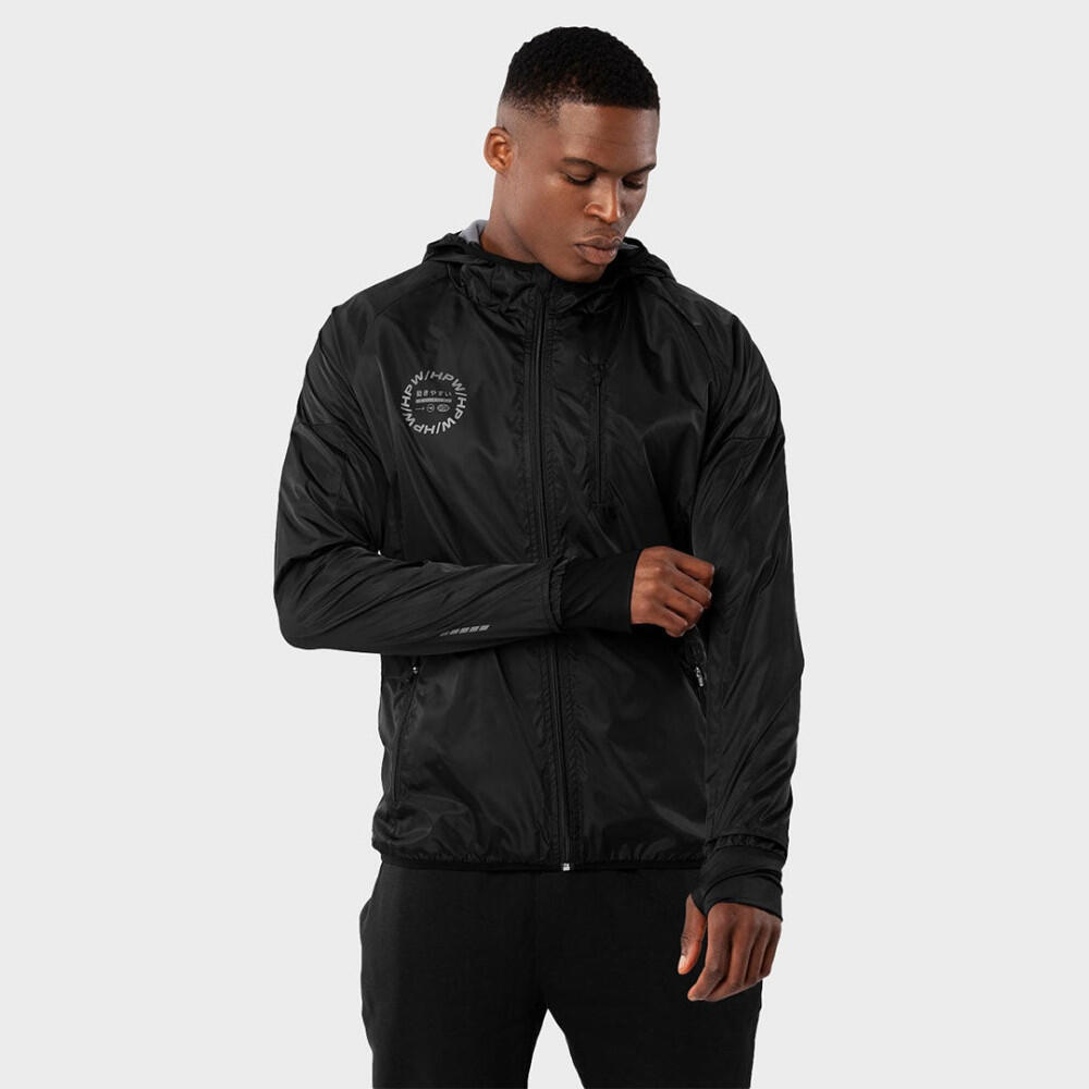 Veste Coupe-vent Homme Fitness Grand Marathon Noir