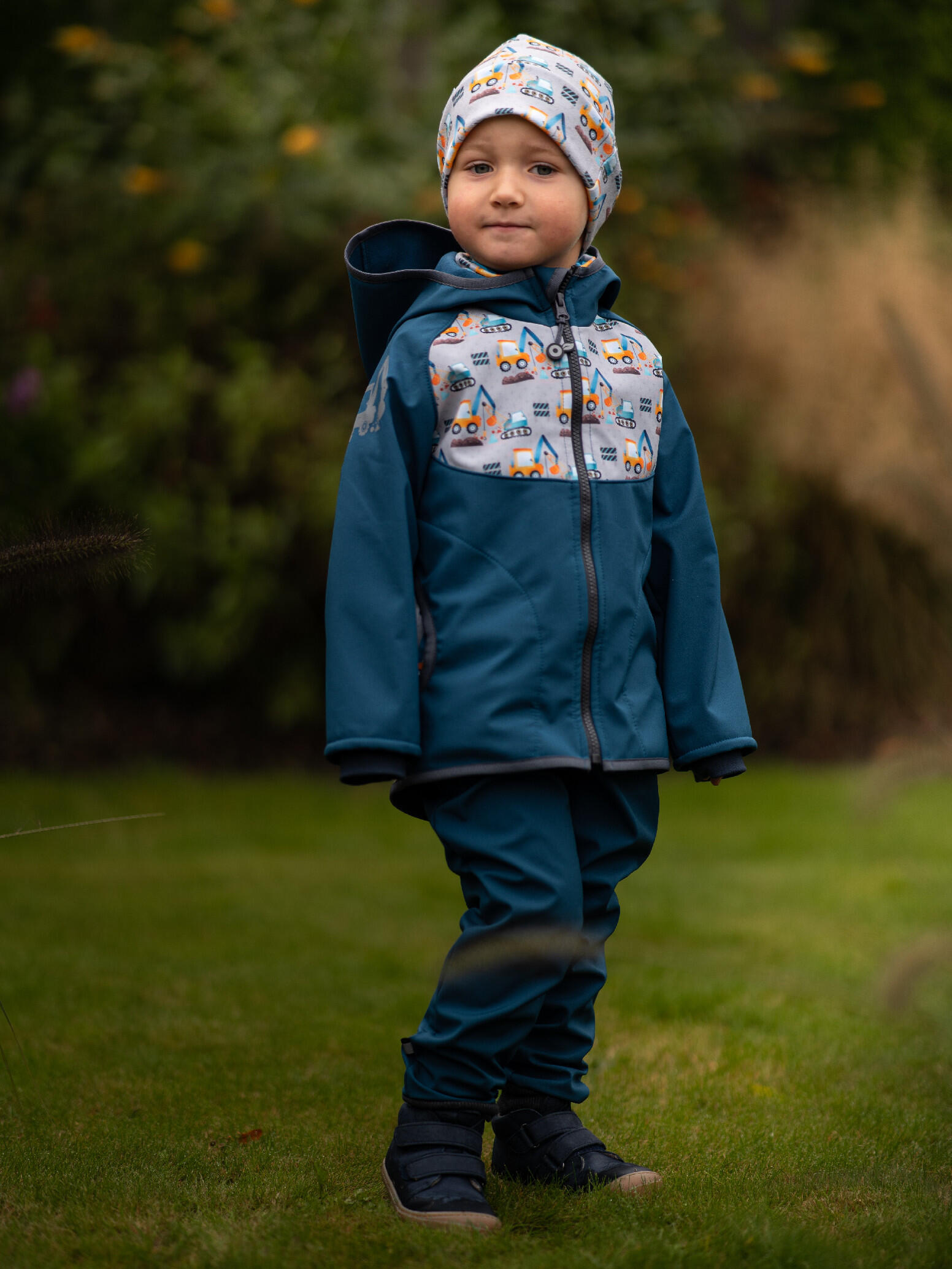 Softshell-Jacke mit Fleece für Kinder Basic, Kobalt, Bagger 6/7