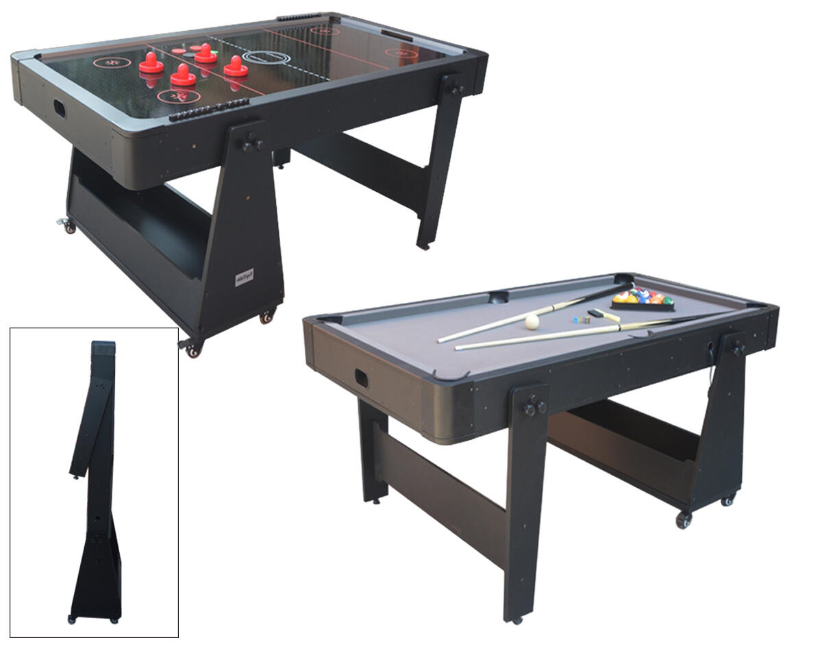 NORTH Twist 2in1 Air Hockey/Table De Billard Noir/Noir 5FT 3/5