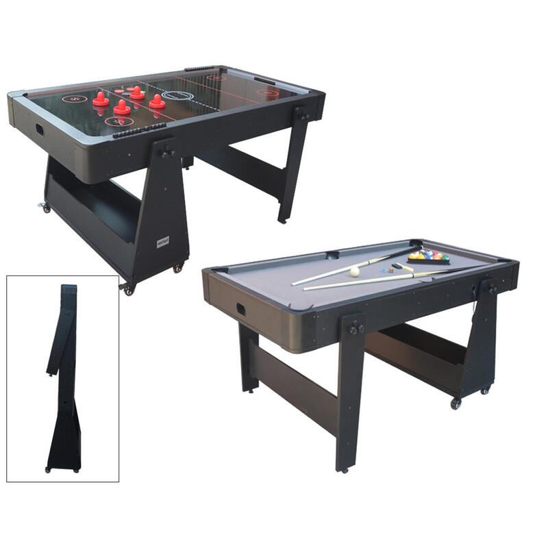 North Airhockey/Pooltafel Twist 2in1 Grey/Black 5FT