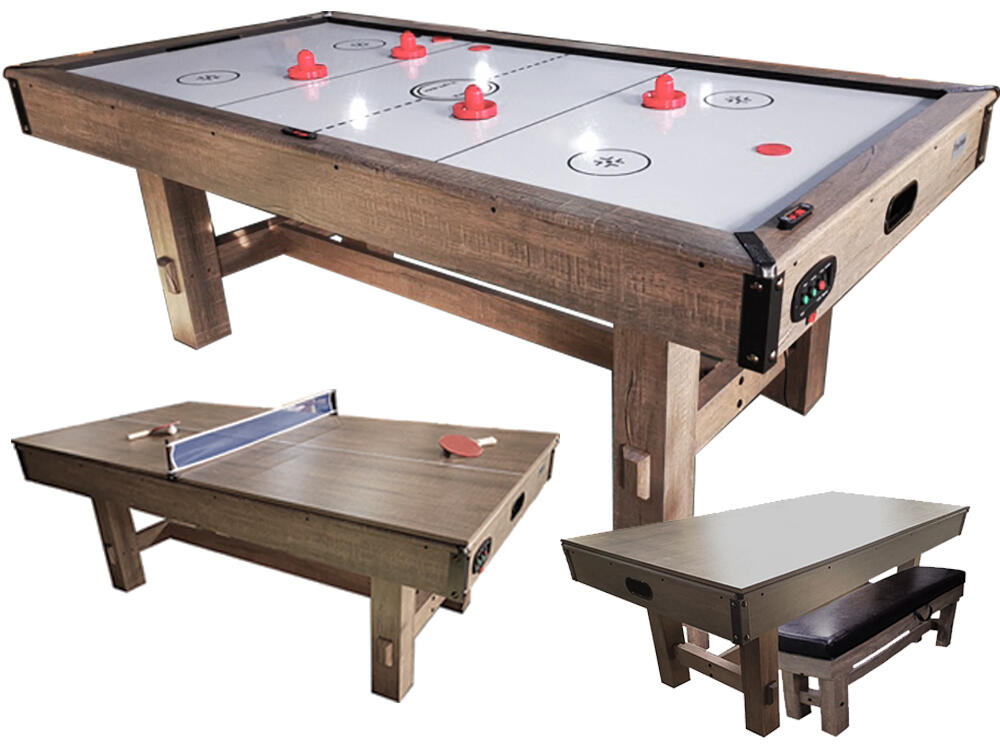 NORTH Dining Timber Table De Air Hockey Met Tennis De Table Wood/Blanc 7FT 3/5