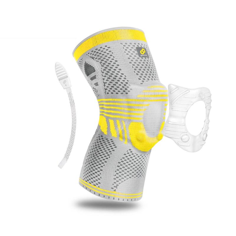 KP41 中性全效透氣支撐專業運動護膝套 - 灰色/黃色