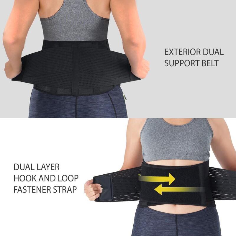 BP60 Unisex Low Back Airy Wrap Airy with Ergo Splint - Black