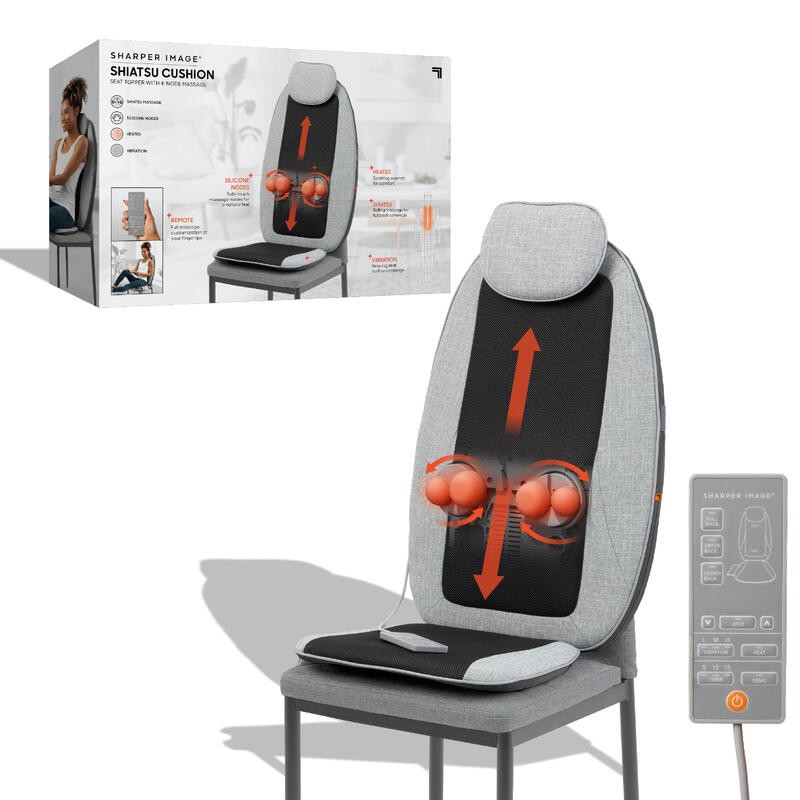 Shiatsu Sitzauflage mit 4-Punkt-Massage, Wärme- und Vibrationsfunktion  SHARPER IMAGE - DECATHLON