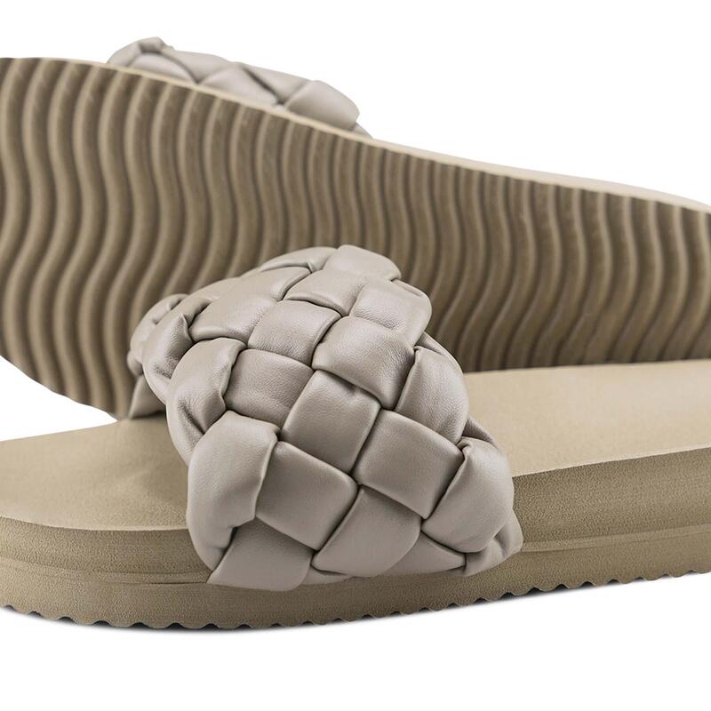 Damen flip*flop pool*weave Slides Taupe