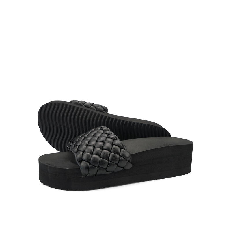 Damen flip*flop pool*hi weave Slides Schwarz